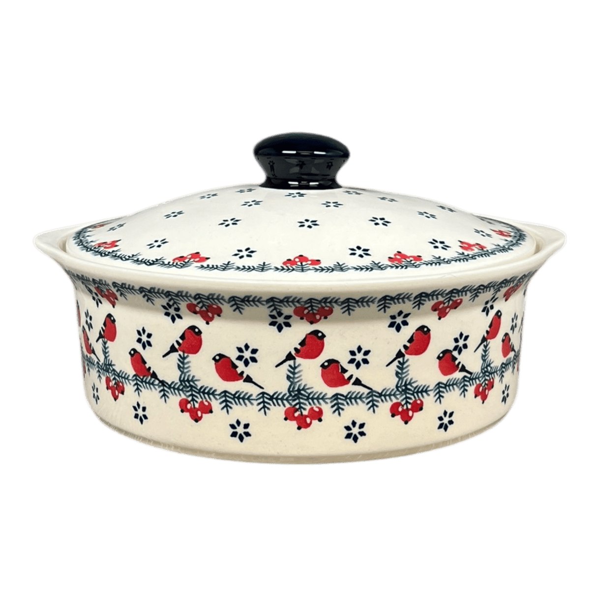 Baker, Round, with Lid, Deep, 8" in "Red Bird" by Manufaktura | Z128T-GILE