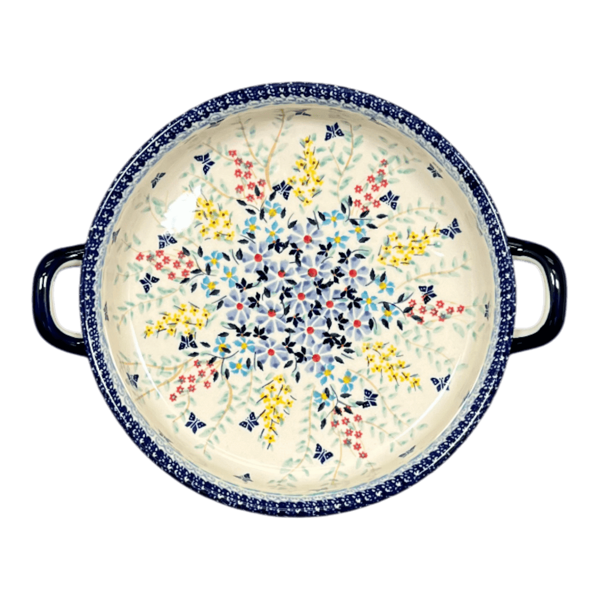 Casserole, Round, Handles, 9.25" in "Butterfly Bounty" by Manufaktura | Z140S-WK76