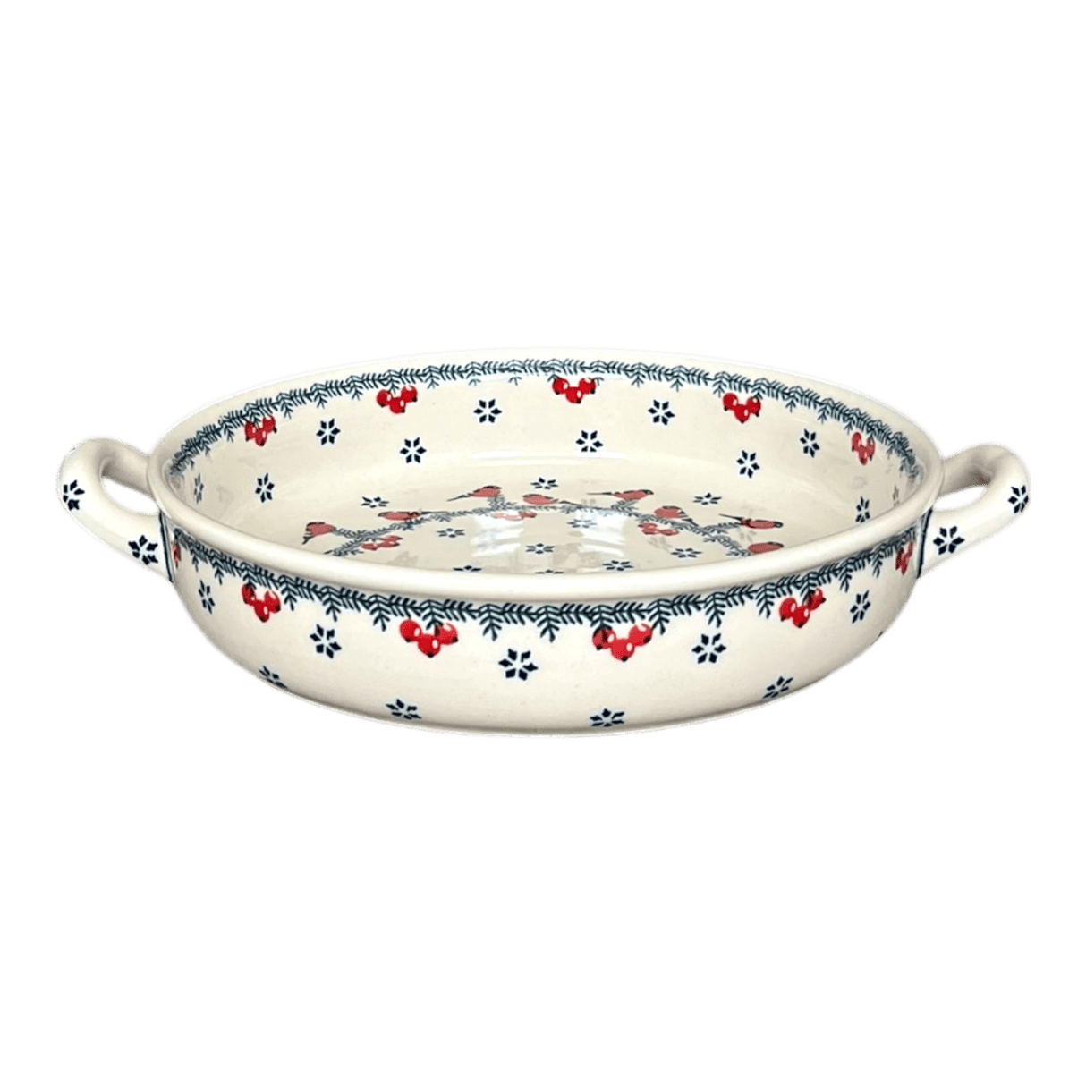 Casserole, Round, Handles, 9.25" in "Red Bird" by Manufaktura | Z140T-GILE
