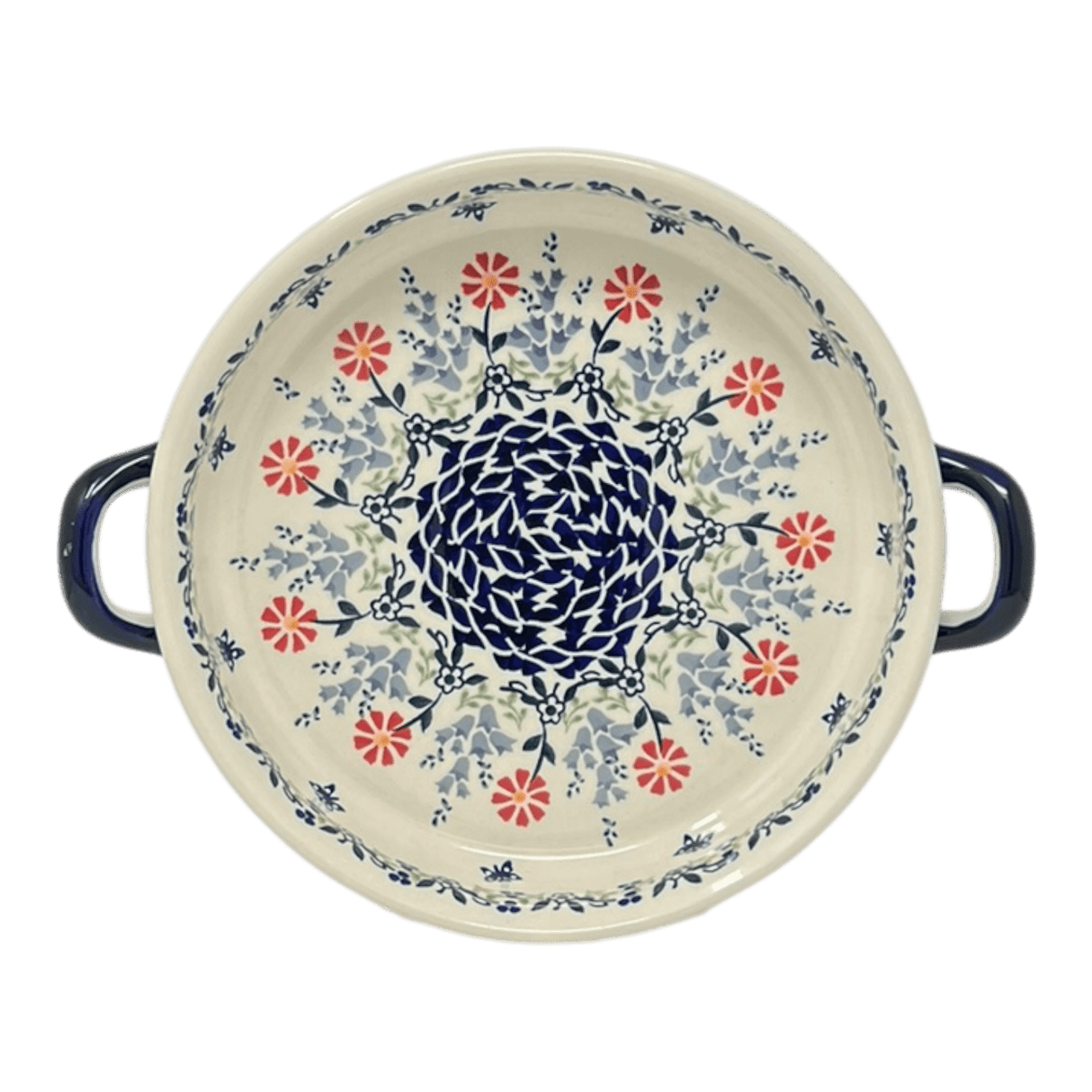 Casserole, Round, Handles, 9.25" in "Butterfly Blossoms" by Manufaktura | Z140T-MM02