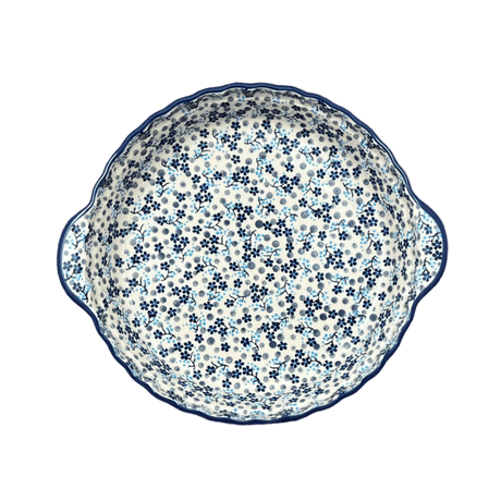 Baker, Round, Pie Plate, Handles, 9.75" in "Scattered Blues" by Manufaktura | Z148S-AS45