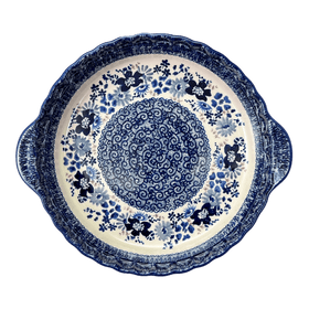 Polish Pottery Pie Plate with Handles (Blue Life) | Z148S-EO39 Additional Image at PolishPotteryOutlet.com