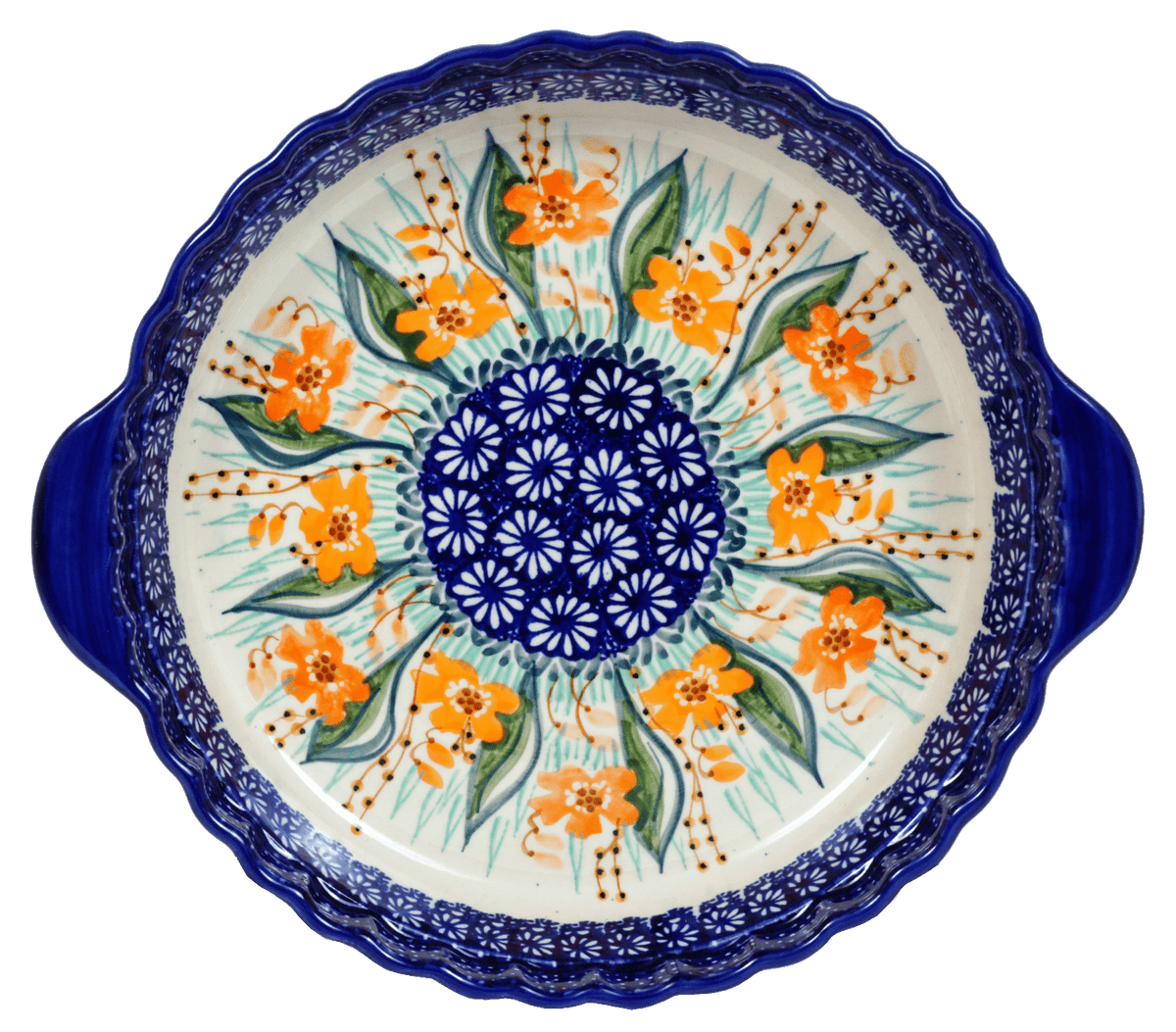 Baker, Round, Pie Baker, Handles, 9.75" in "Sun-Kissed Garden" by Manufaktura | Z148S-GM15