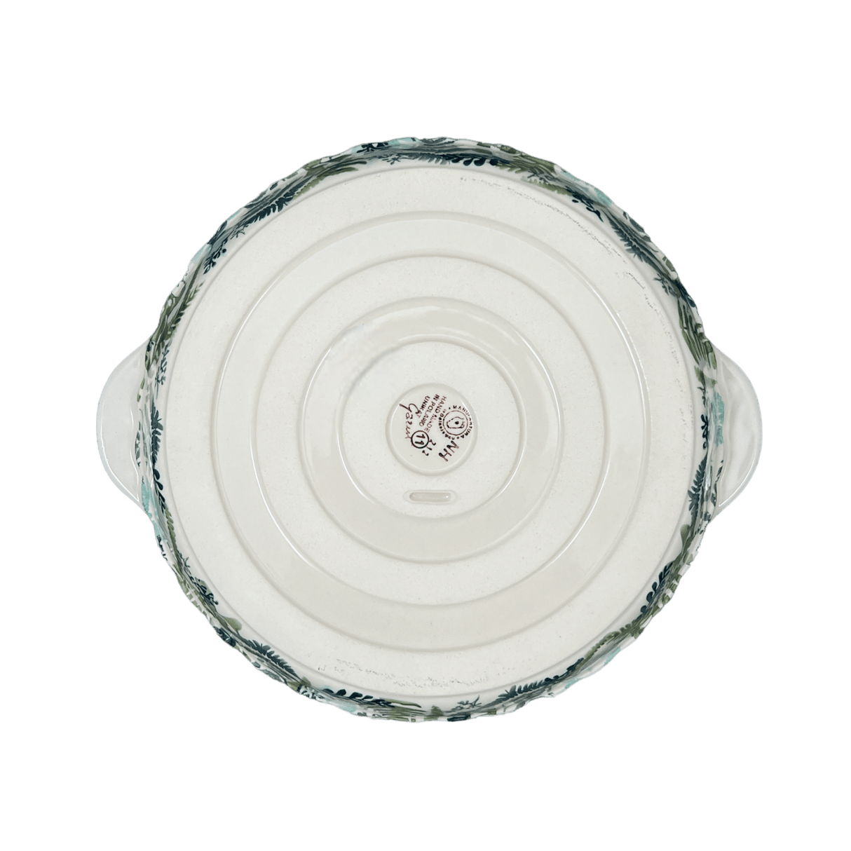 Baker, Round, Pie Plate, Handles, 9.75" in "Scattered Ferns" by Manufaktura | Z148S-GZ39
