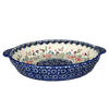 Polish Pottery Pie Plate with Handles (Floral Fantasy) | Z148S-P260 at PolishPotteryOutlet.com