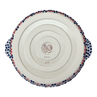 A picture of a Polish Pottery Pie Plate with Handles (Falling Petals) | Z148U-AS72 as shown at PolishPotteryOutlet.com/products/pie-plate-with-handles-falling-petals-z148u-as72