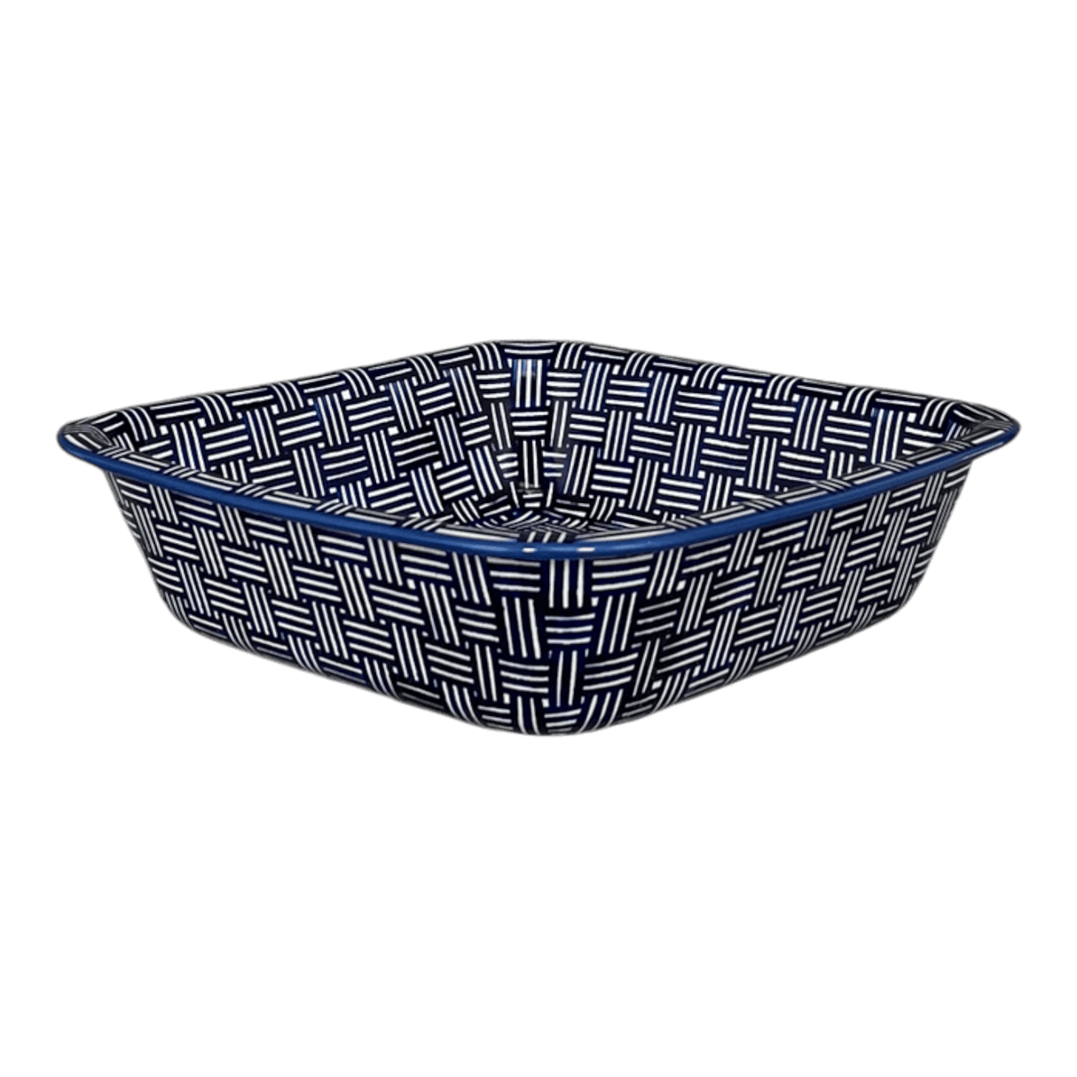 Baker, Square, 11.5" Deep in "Blue Basket Weave" by Manufaktura | Z149U-32