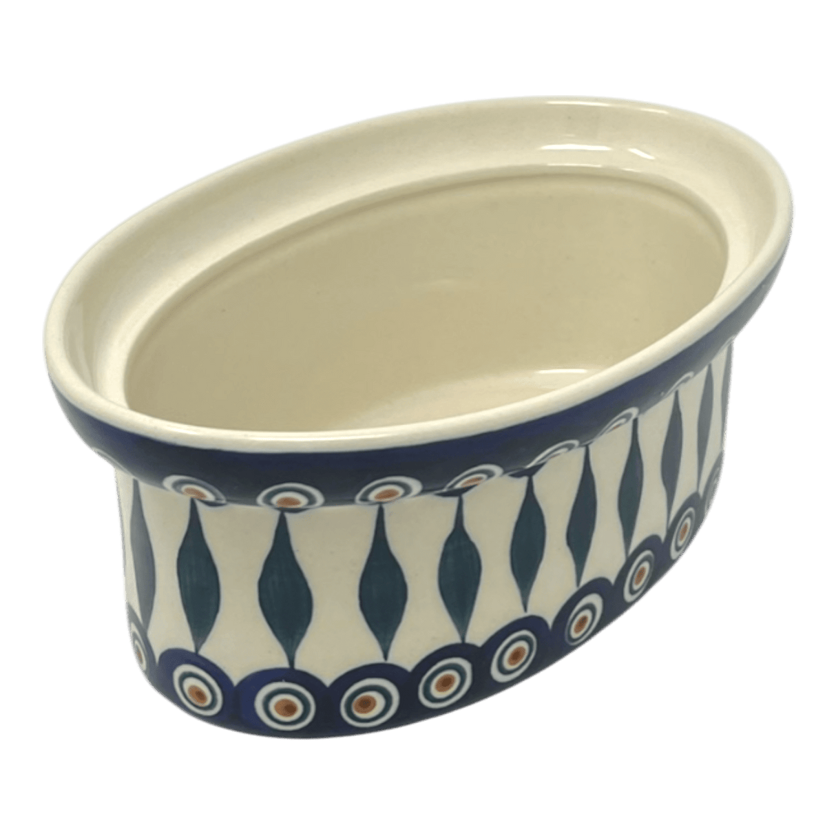 Baker, Oval, Lid, 9" x 6" in "Peacock" by Manufaktura | Z156T-54