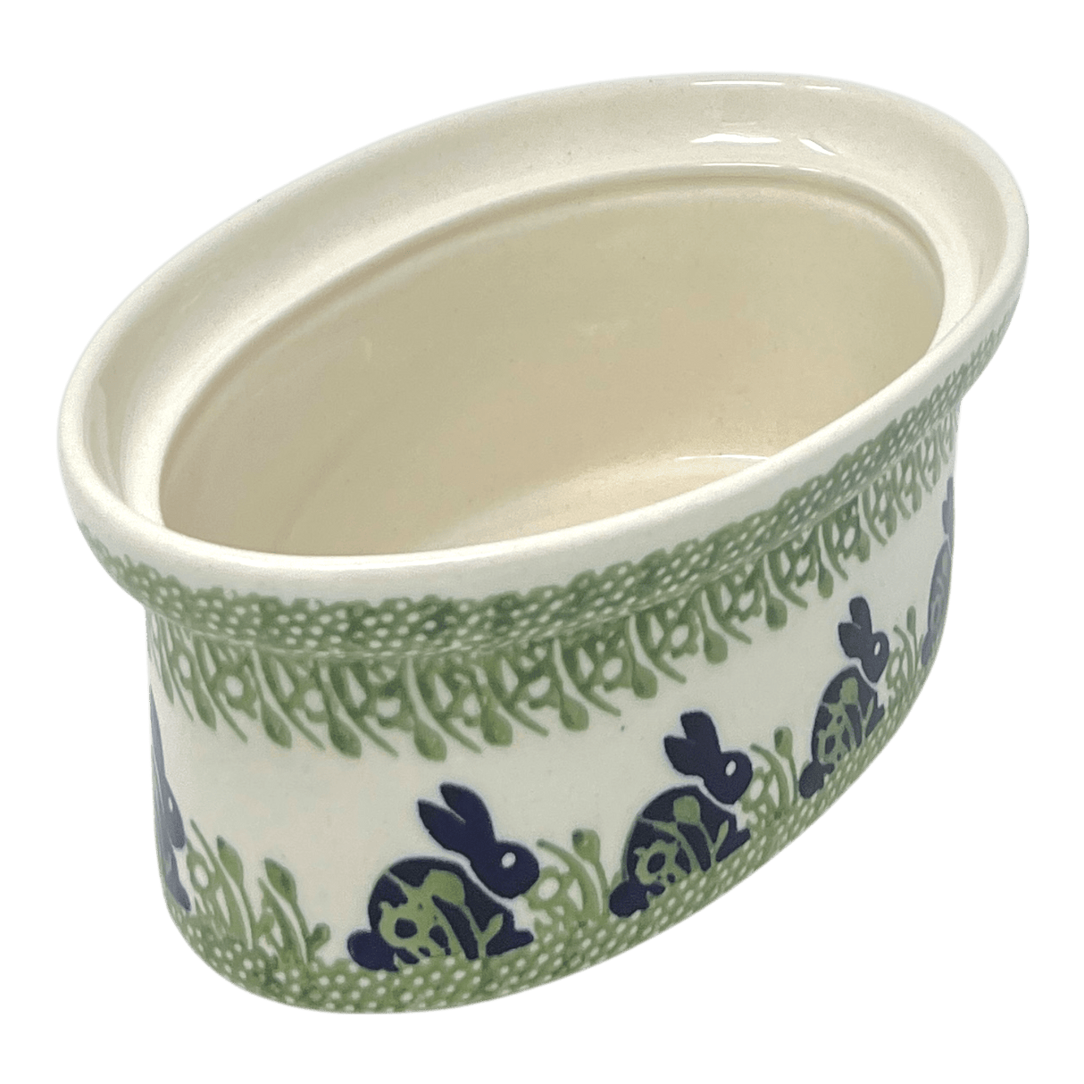 Baker, Oval, Lid, 9" x 6" in "Bunny Love" by Manufaktura | Z156T-P324