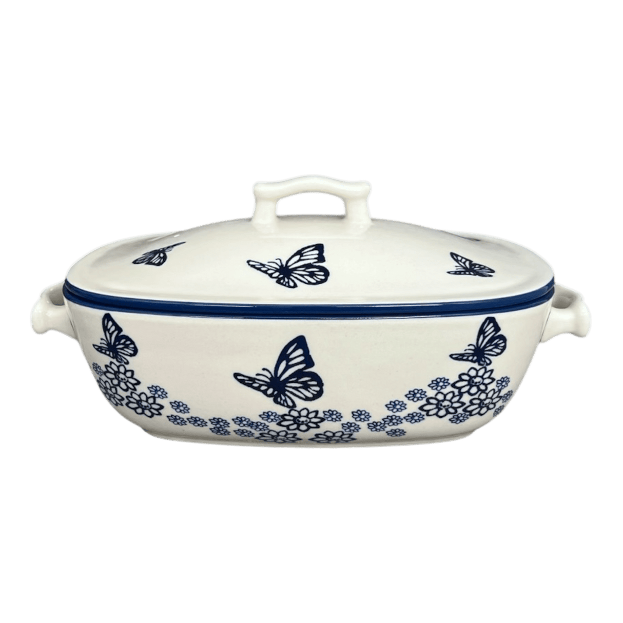 Baker, Oval, Covered, 12" x 7" in "Butterfly Garden" by Manufaktura | Z161T-MOT1