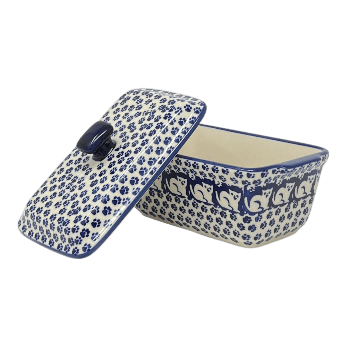 Box, Rectangular, Lid, Handles, Small 6.25" x 3.5" in "Kitty Cat Path" by Manufaktura | Z163T-KOT6