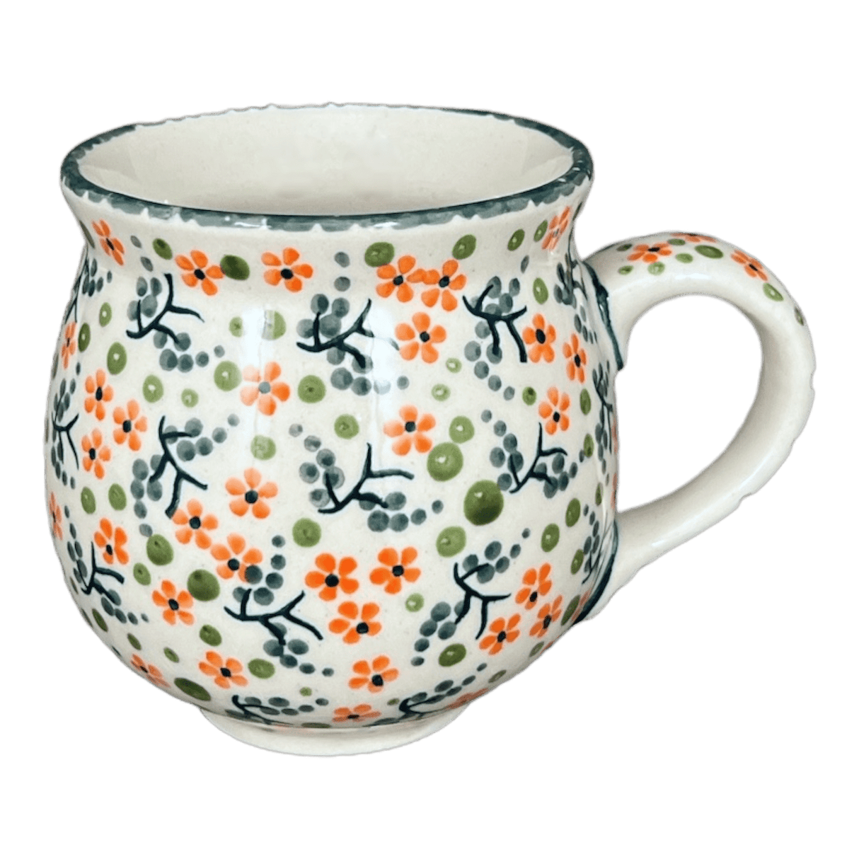 Mug, Belly Mug, 10 oz Medium in "Peach Blossoms" by Manufaktura | K090S-AS46