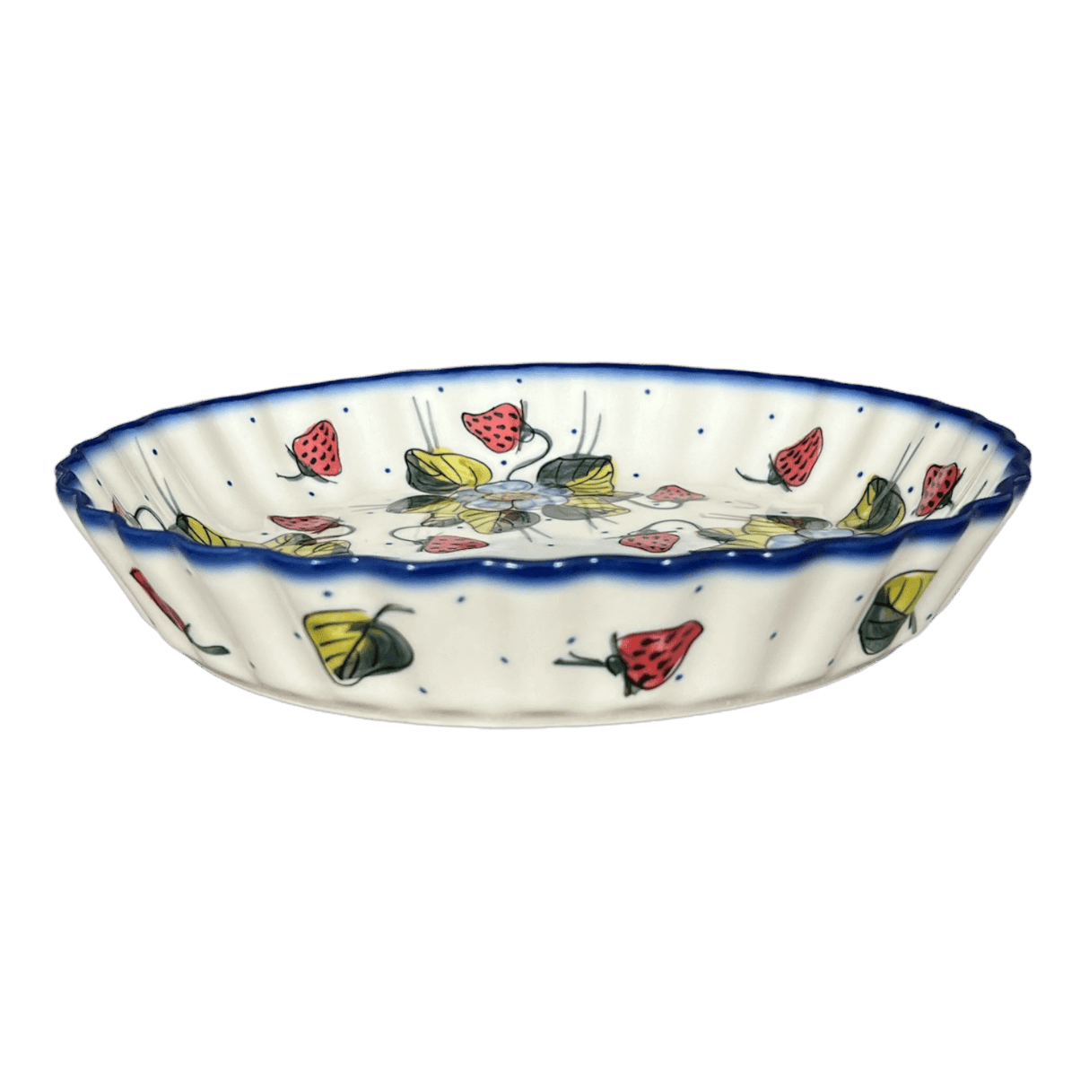 Pan, Tart, 9.8", WR (WR52D) in "Strawberries & Blossoms" by W.R. Ceramika | WR52D-WR2