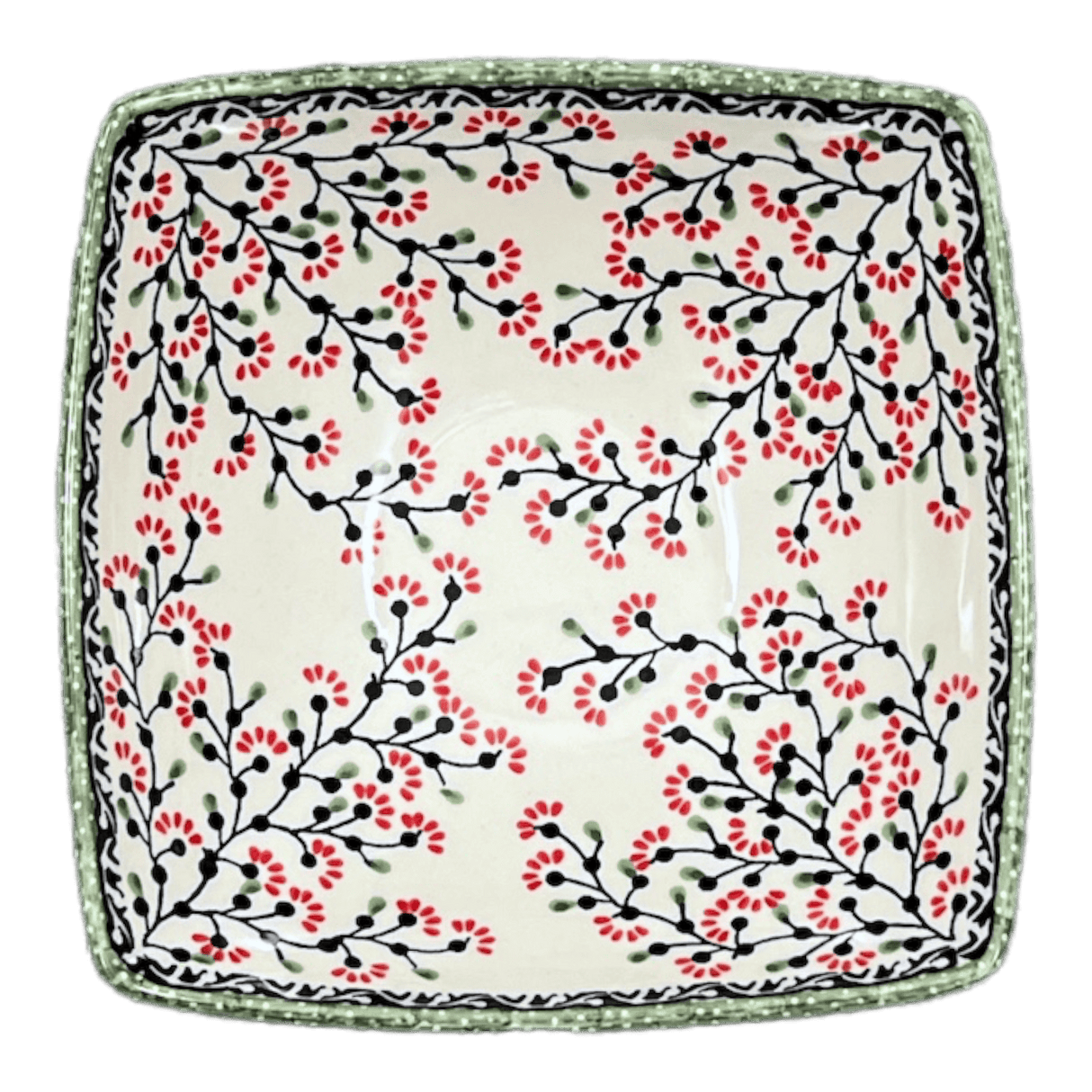 Bowl, Square, Nut, Medium, 7.75" in "Cherry Blossoms" by Manufaktura | M113S-DPGJ