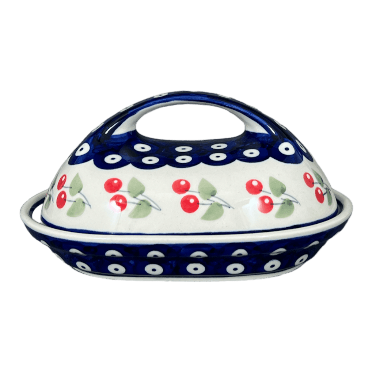 Butter Dish, Fancy, 5" x 7" in "Cherry Dot" by Manufaktura | M077T-70WI