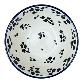 Polish Pottery CA 7.75" Kitchen Bowl (Cowabunga - Blue Rim) | A057-2417X Additional Image at PolishPotteryOutlet.com