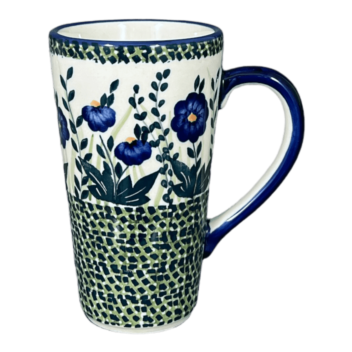 Mug, John's Mug, 12 oz in "Bouncing Blue Blossoms" by Manufaktura | K083U-IM03