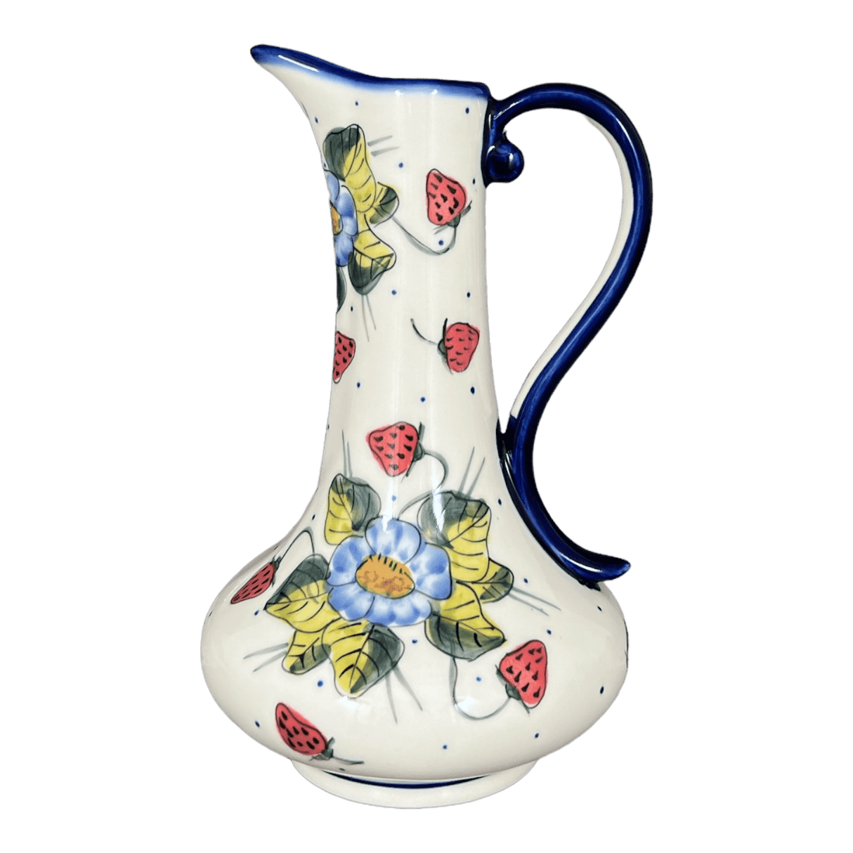 Pitcher, Lotos, 0.8 Liter, WR (WR7E) in "Strawberries & Blossoms" by W.R. Ceramika | WR7E-WR2
