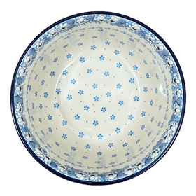 Polish Pottery CA Deep 10.5" Bowl (Pansy Blues) | A113-2346X Additional Image at PolishPotteryOutlet.com
