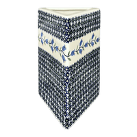 A picture of a Polish Pottery Triangular Vase (Lily of the Valley) | W027T-ASD as shown at PolishPotteryOutlet.com/products/8-triangular-vase-lily-of-the-valley-w027t-asd