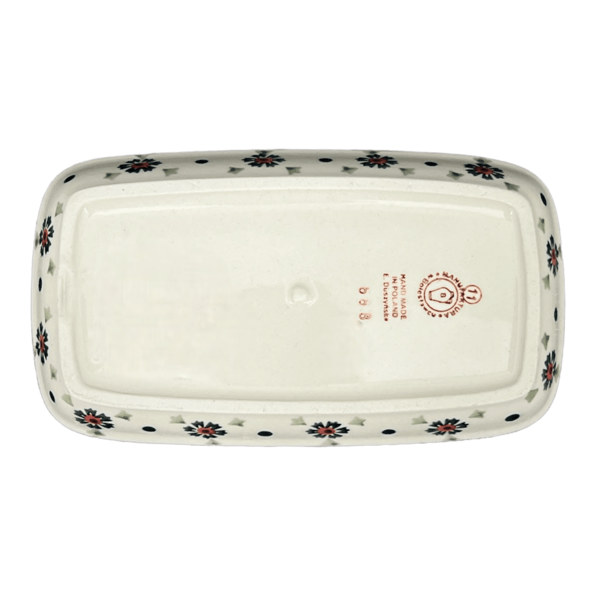 Butter Dish, American, 4" x 7.5" in "Lady Bugs" by Manufaktura | M074T-IF45
