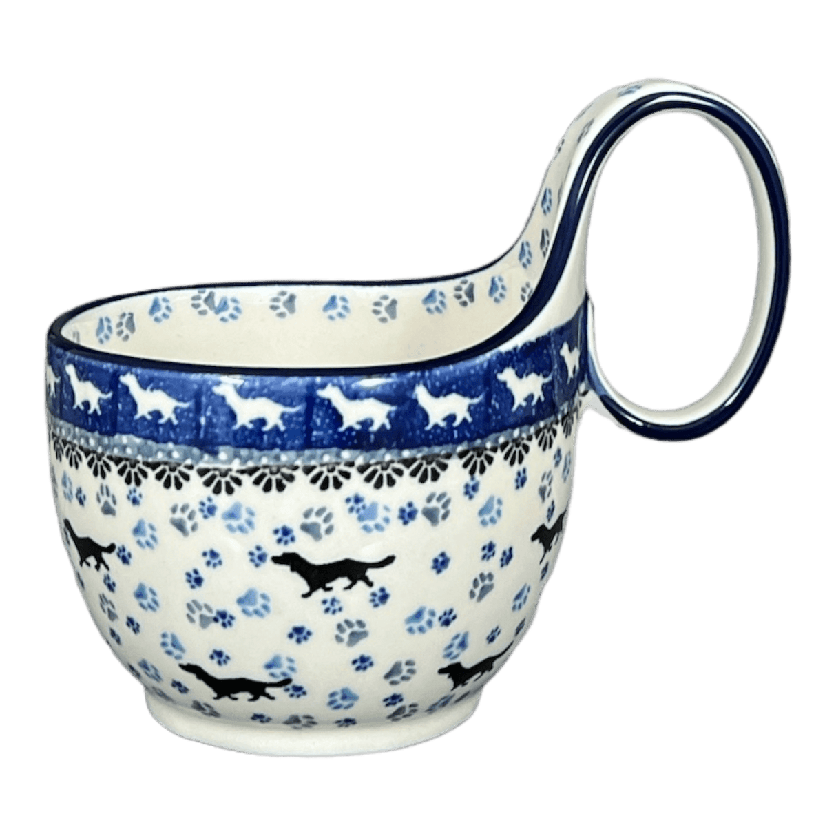 Bowl, Round, Loop Handle, 16 oz in "Wiener Dog Delight" by Ceramika Artystyczna | A845-2151X