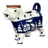 Polish Pottery Cow Creamer (Winter's Eve) | D081S-IBZ at PolishPotteryOutlet.com