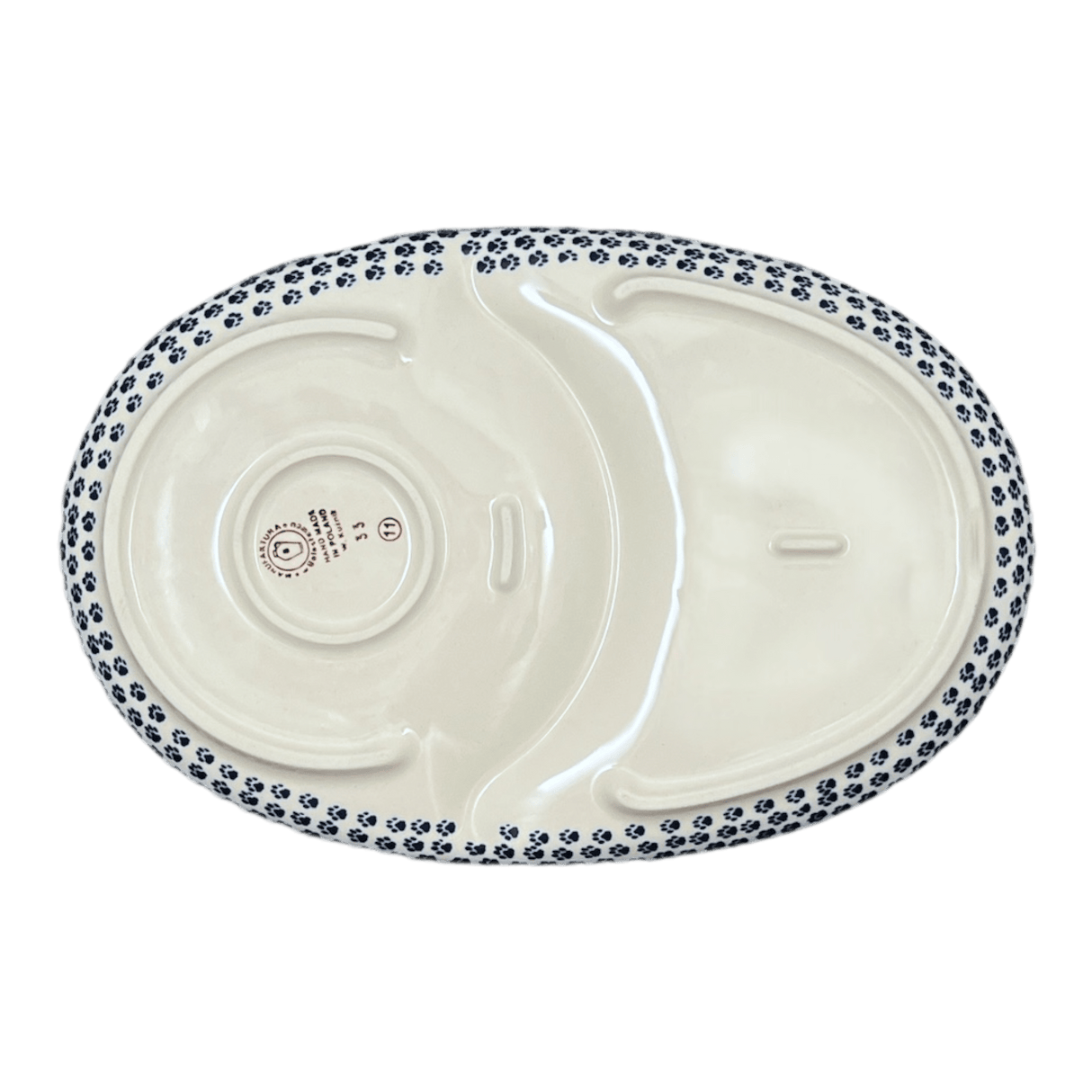 Plate, Oval, Soup & Sandwich, 11.75" x 7.25" in "Kitty Cat Path" by Manufaktura | P006T-KOT6