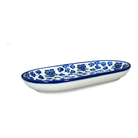 Polish Pottery 7" x 11" Oval Roaster (Blossoms & Berries) | WR13B-AW1 Additional Image at PolishPotteryOutlet.com