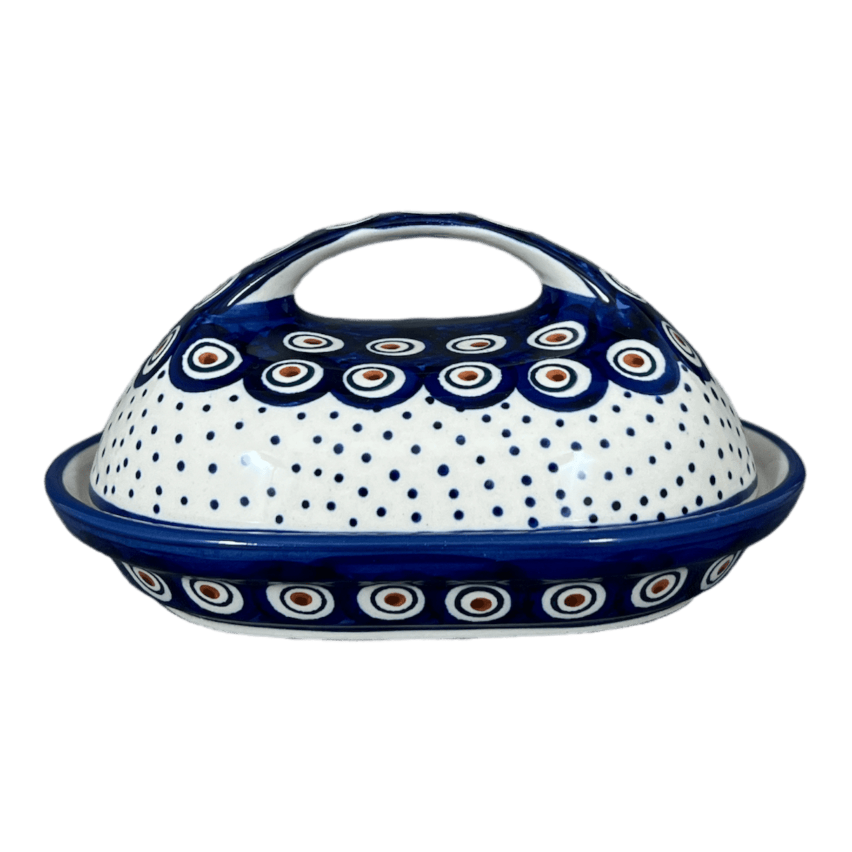 Butter Dish, Fancy, 5" x 7" in "Peacock Dot" by Manufaktura | M077U-54K