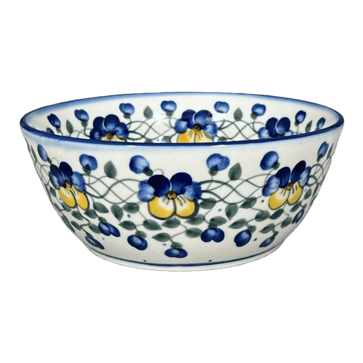 Bowl, Round, 7.75", WR (WR12D) in "Pansy Wreath" by W.R. Ceramika | WR12D-EZ2