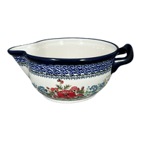 A picture of a Polish Pottery Zaklady 1.25 Quart Mixing Bowl (Floral Crescent) | Y1252-ART237 as shown at PolishPotteryOutlet.com/products/1-25-quart-mixing-bowl-floral-crescent-y1252-art237
