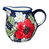 A picture of a Polish Pottery The Cream of Creamers - "Basia" (Poppies & Posies) | D019S-IM02 as shown at PolishPotteryOutlet.com/products/the-cream-of-creamers-basia-poppies-posies-d019s-im02