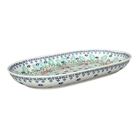 Polish Pottery 7"x11" Oval Roaster (Daisy Crown) | P099T-MC20 Additional Image at PolishPotteryOutlet.com
