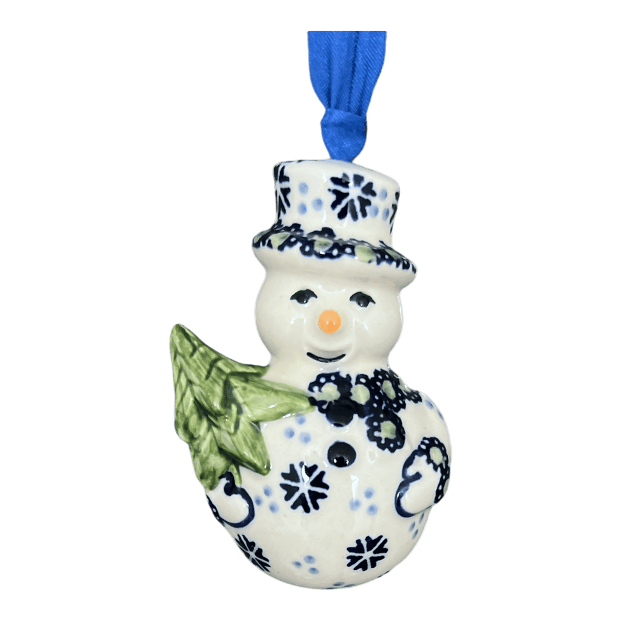 Ornament, Snowman with Tree, 2" in "Snowy Pines" by Manufaktura | K143T-U22