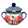 Polish Pottery 3.5" Traditional Sugar Bowl (Poppy Paradise) | C015S-PD01 at PolishPotteryOutlet.com