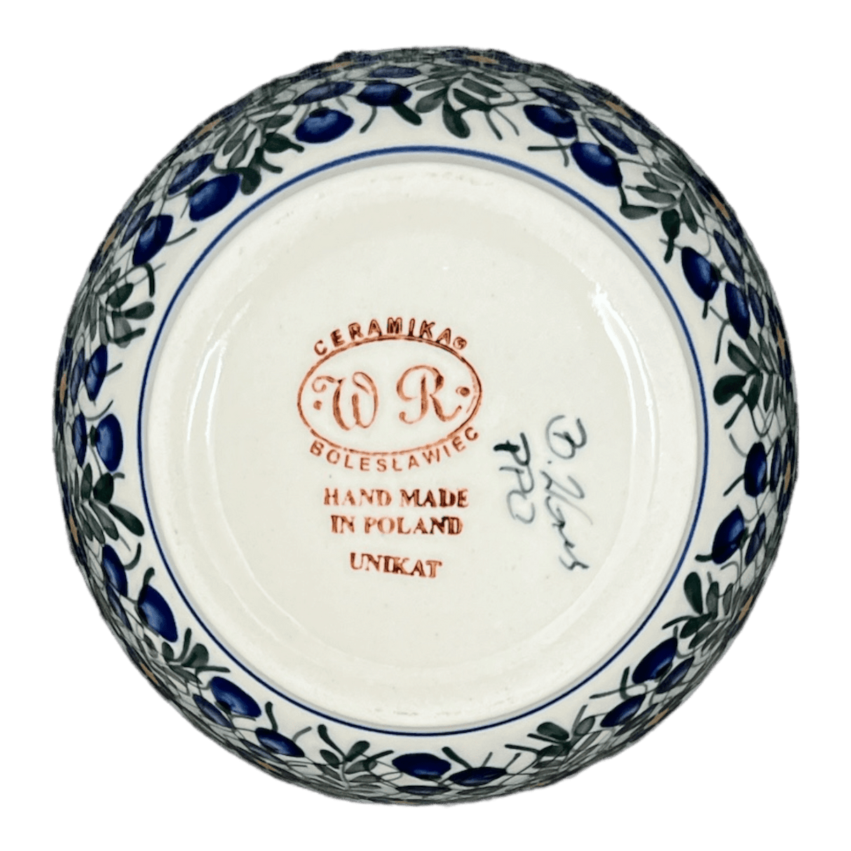 Bowl, Round, 6", WR (WR12B) in "Modern Blue Cascade" by W.R. Ceramika | WR12B-GP1