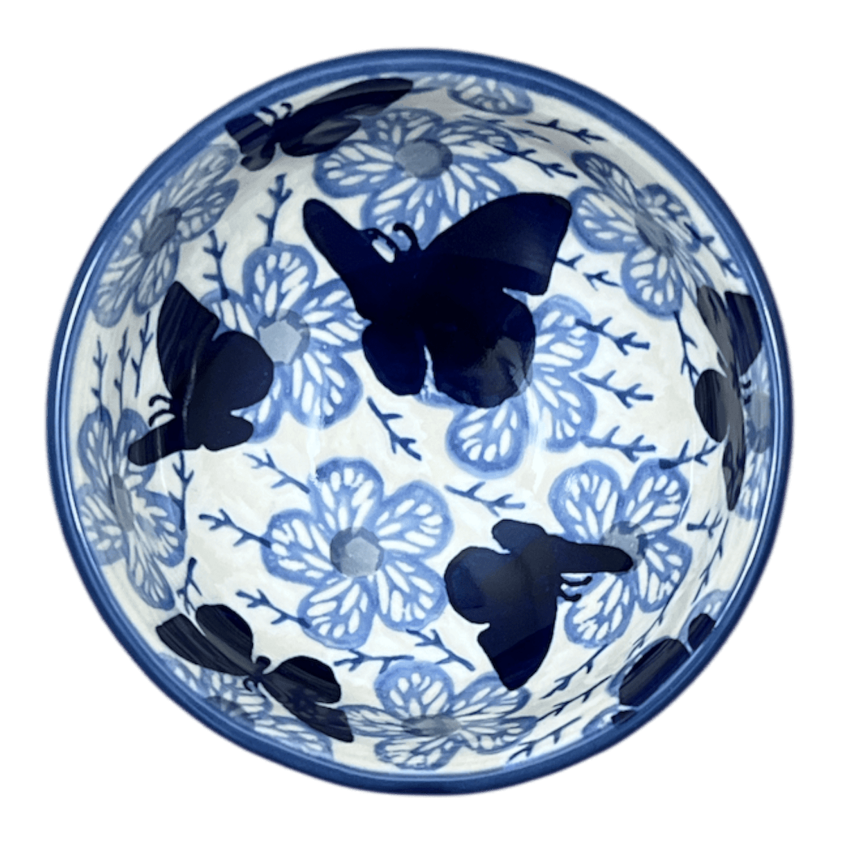 Bowl, Round, Dipping, 4.25" in "Blue Butterfly" by Manufaktura | M153U-AS58