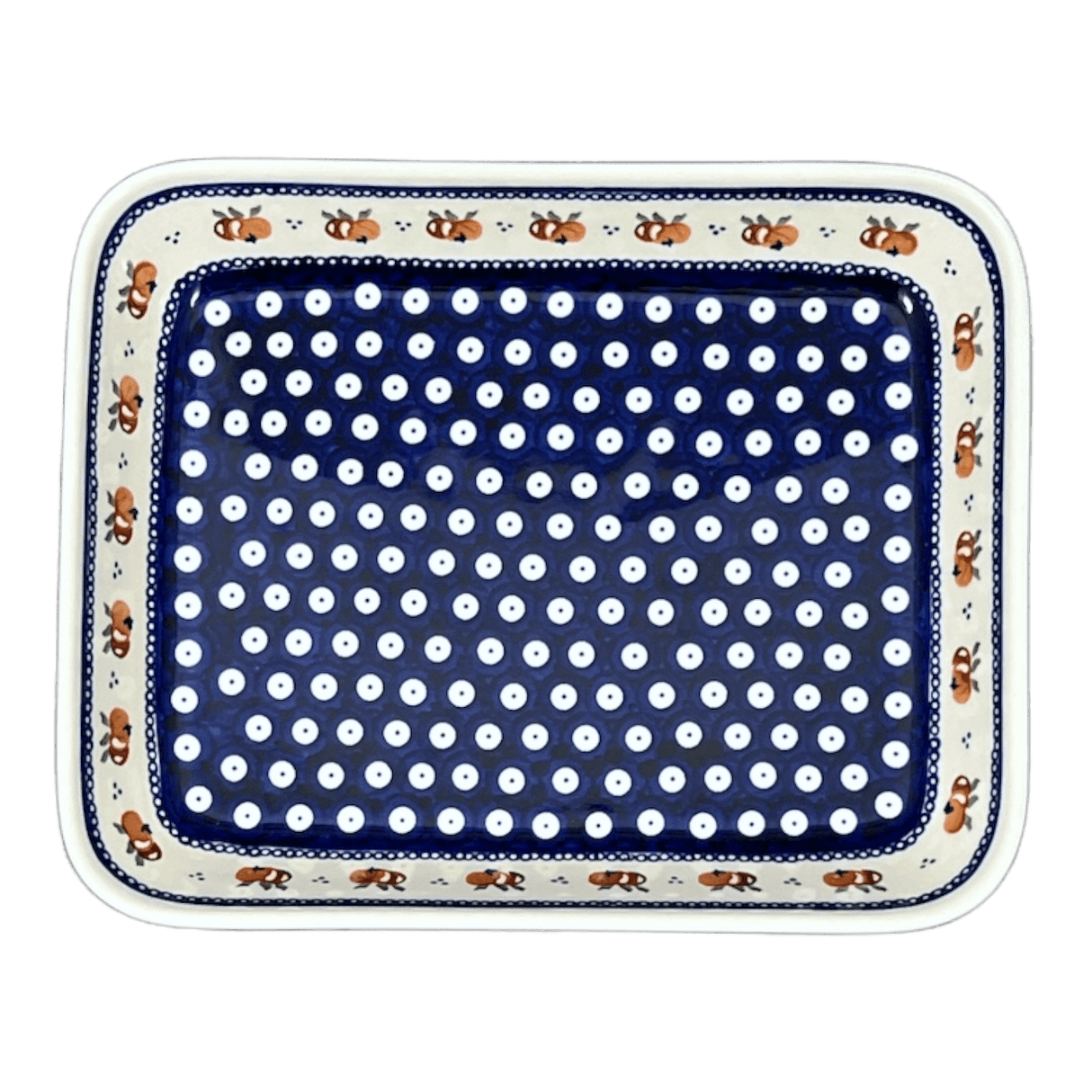 Baker, Rectangular, 9" x 11.75" in "Persimmon Dot" by Zaklady | Y371A-D479