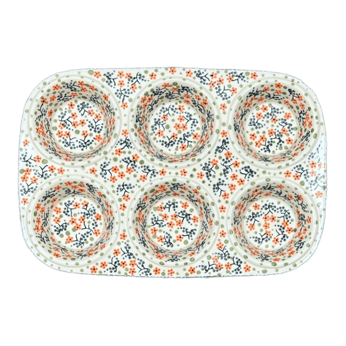 Muffin Pan, 8.5" x 12.5" in "Peach Blossoms" by Manufaktura | F093S-AS46