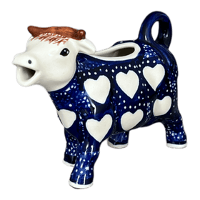 Polish Pottery Cow Creamer (Sea of Hearts) | D081T-SEA Additional Image at PolishPotteryOutlet.com