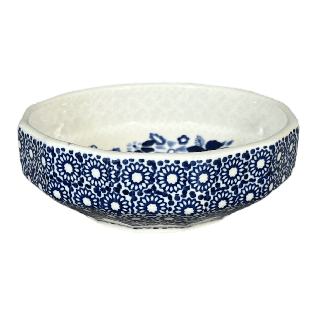 Bowl, Multiangular, 5" in "Duet in Blue & White" by Manufaktura | M058S-SB04