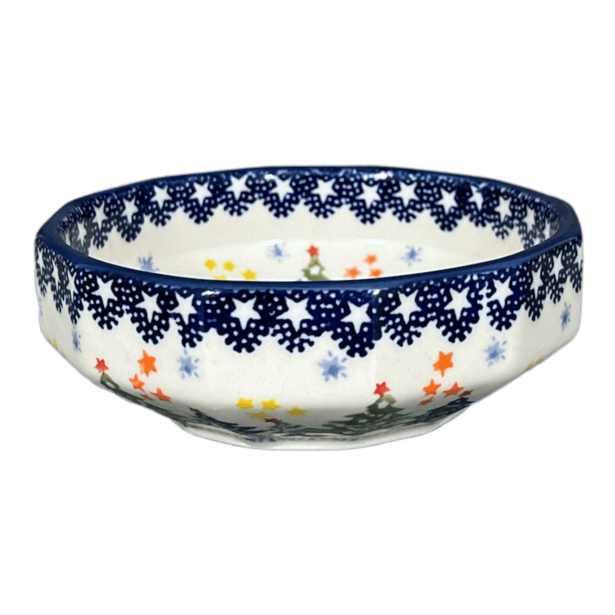 Bowl, Multiangular, 5" in "Festive Forest" by Manufaktura | M058U-INS6