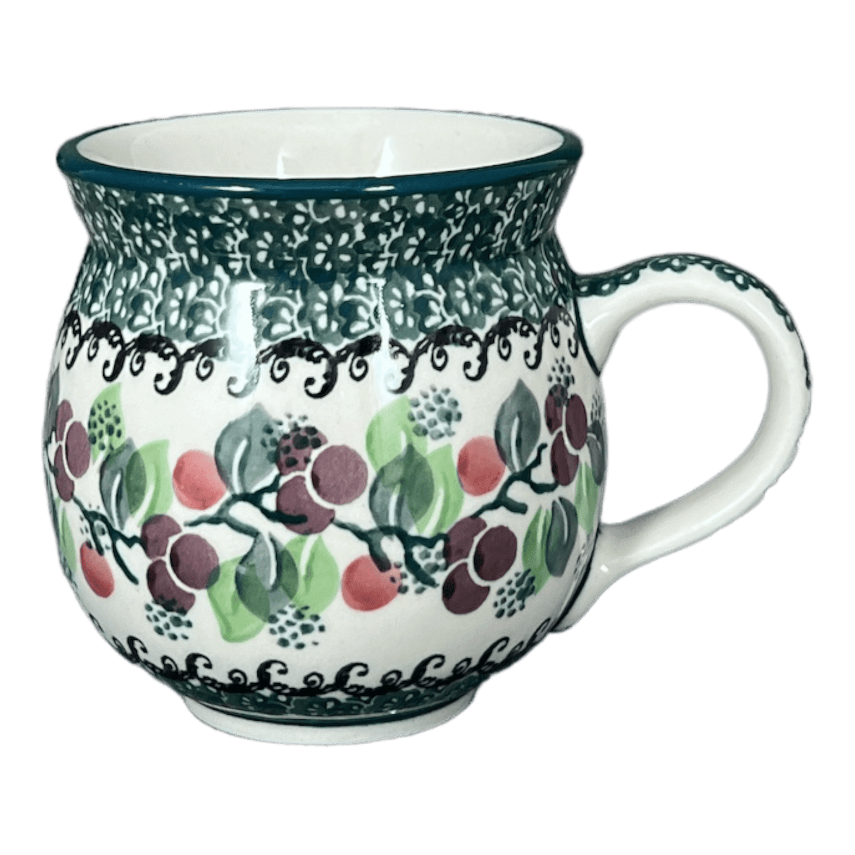 Mug, Belly Mug, 12 oz Medium in "Sugar Plums" by Ceramika Artystyczna | A070-2838Q