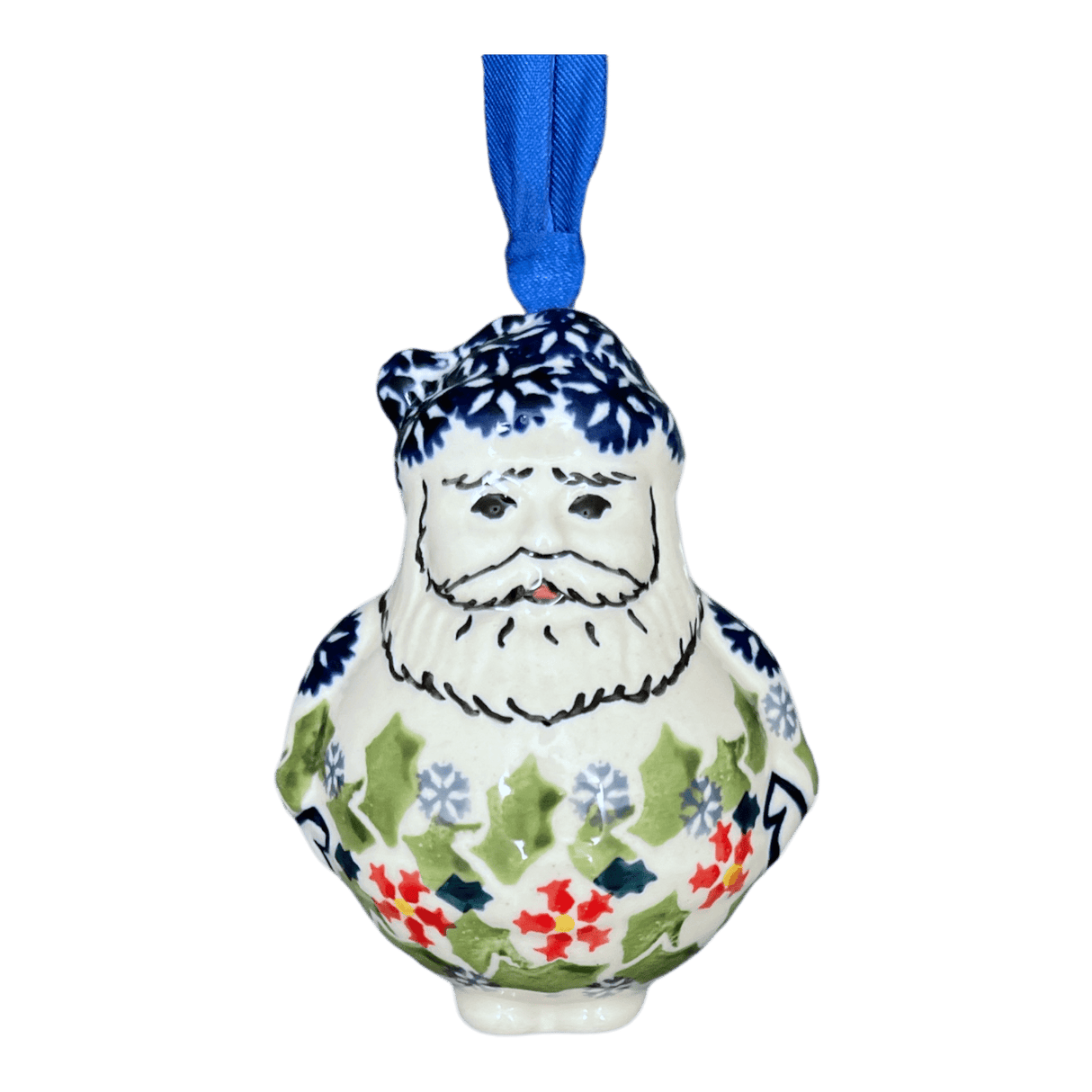Ornament, Santa, 2.5" in "Holly In Bloom" by Manufaktura | K144T-IN13