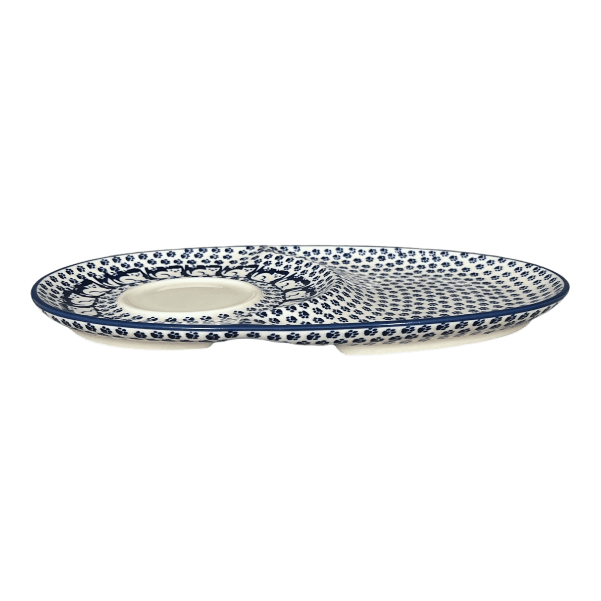 Plate, Oval, Soup & Sandwich, 11.75" x 7.25" in "Kitty Cat Path" by Manufaktura | P006T-KOT6