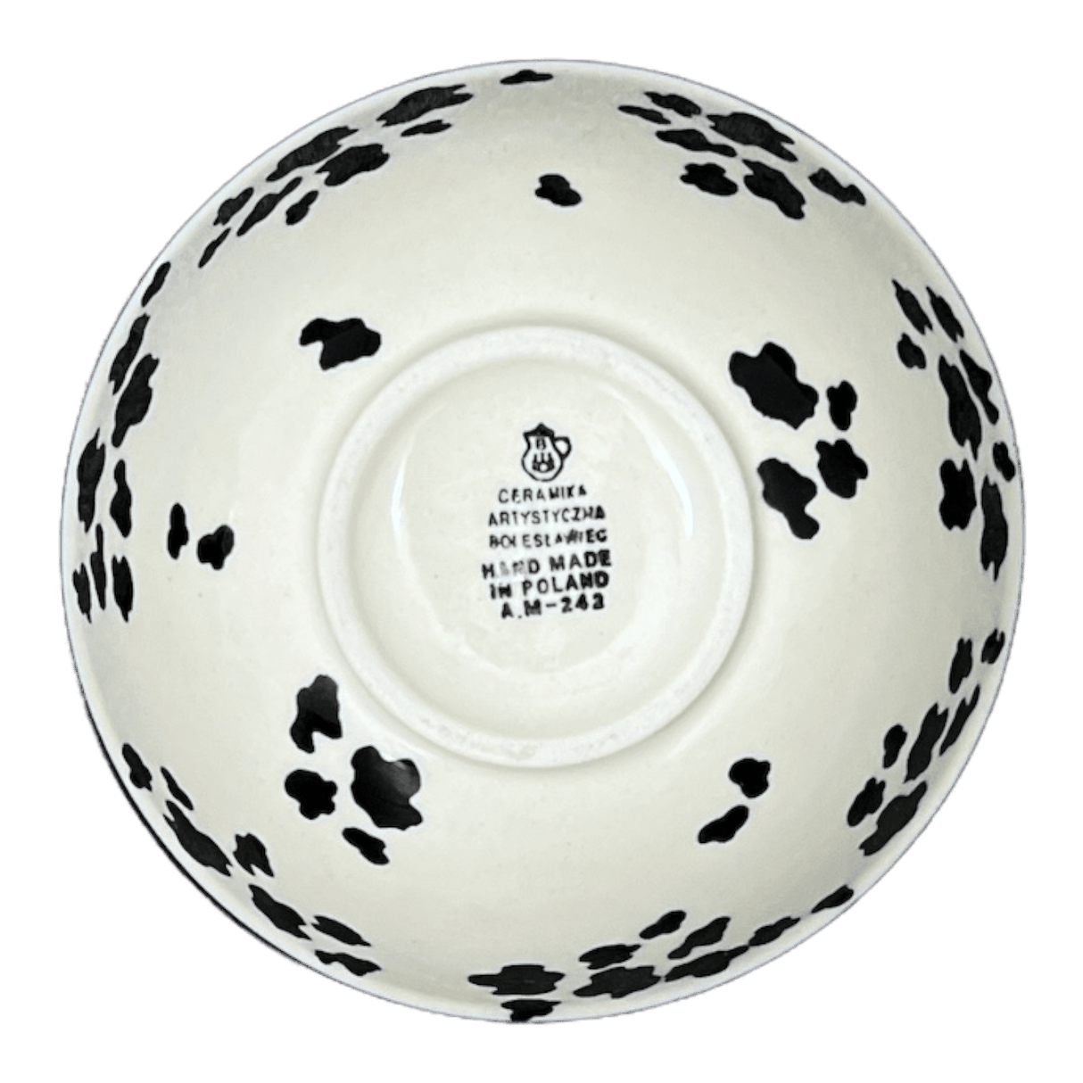 Bowl, Round, Kitchen, 5.5" in "Cowabunga - Blue Rim" by Ceramika Artystyczna | A059-2417X