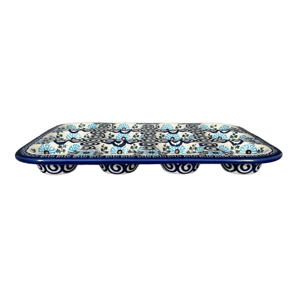 Muffin Pan, 12 Cup Mini in "Blue Daisy Spiral" by Andy | NDA169-38