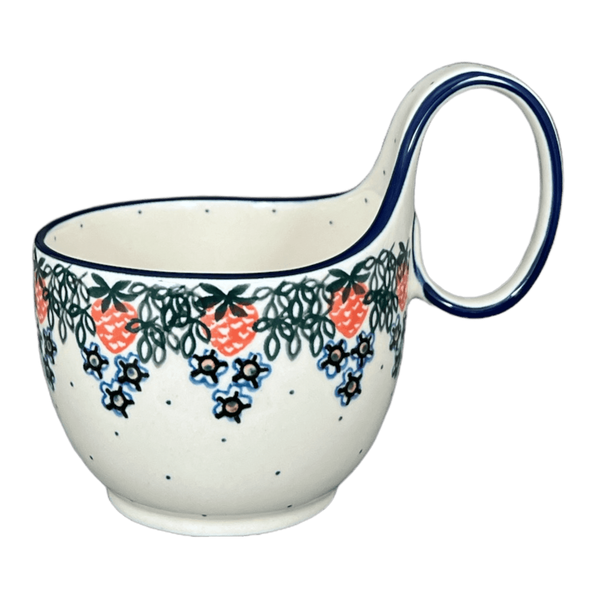 Bowl, Round, Loop Handle, 16 oz in "Strawberry Patch" by Ceramika Artystyczna | A845-721X