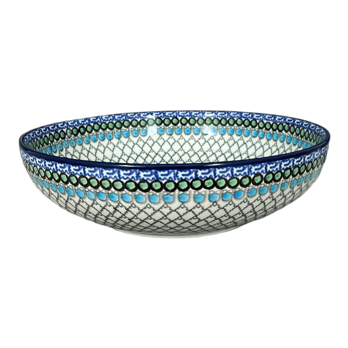 Bowl, Round, Serving, 10.5" in "Mediterranean Waves" by Ceramika Artystyczna | AC36-U72